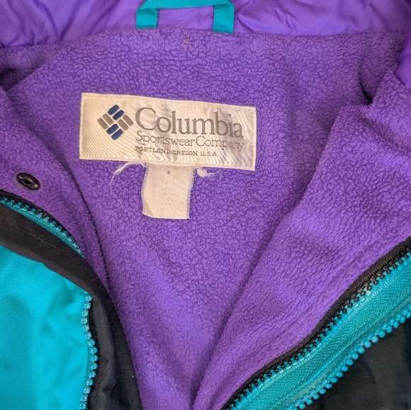 VTG Columbia Sportswear Skidaddle Mens Size Large Turquoise & Purple Jacket Y2K - Picture 4 of 15